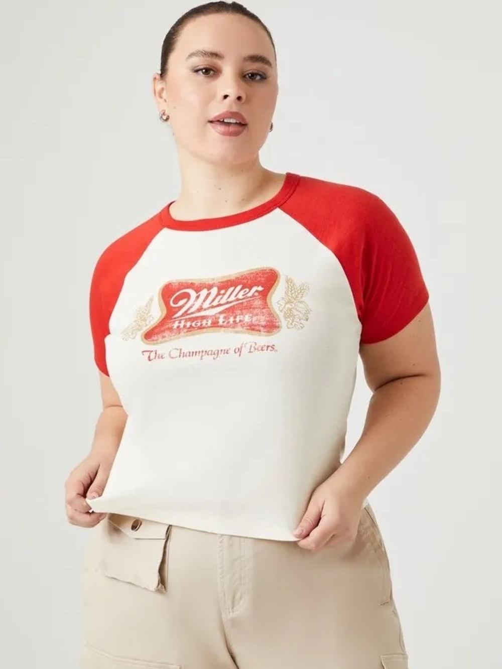 Red & White Raglan Logo Tee - 3X